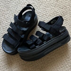 Nike Black Platform Sandals